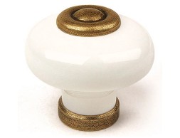 Pomo Mueble Cuero Viejo Blanco