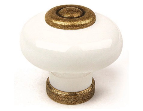 Pomo Mueble Cuero Viejo Blanco