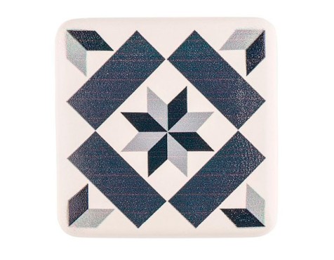 Pomo Mueble Chevron Negro/Gris