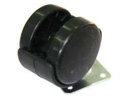 Roda Doble Polipropilè Negre Placa Giratòria