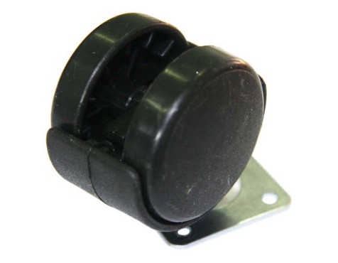 Roda Doble Polipropilè Negre Placa Giratòria