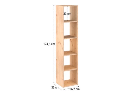 Estantería 5 Cubos Dina Pino Macizo