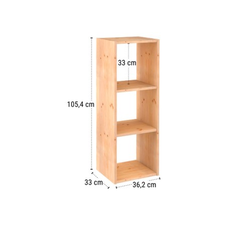 Estantería 3 Cubos Dina Pino Macizo