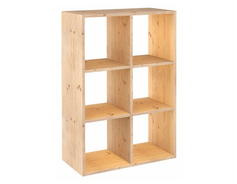 Estanteria 3X2 Cubos Dina Pino Macizo