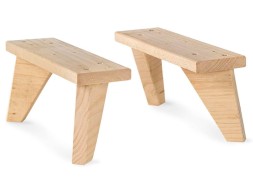 Set 2 Patas Estanterías Dina Pino Macizo
