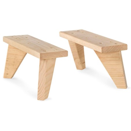 Set 2 Patas Estanterías Dina Pino Macizo