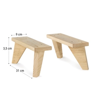 Set 2 Patas Estanterías Dina Pino Macizo