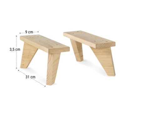 Set 2 Patas Estanterías Dina Pino Macizo