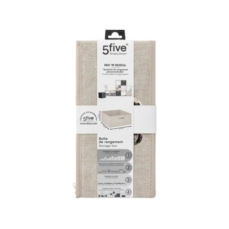 Caja De Tela Plegable Beige