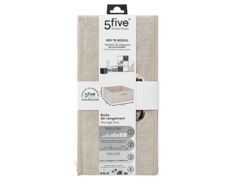 Caja De Tela Plegable Beige