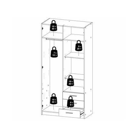 Armari Roba 2 Portes + 3 Calaixos Lars Roure