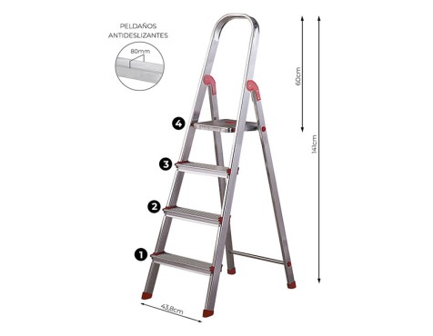 Escalera De Aluminio Rolser Única 4 Peldaños