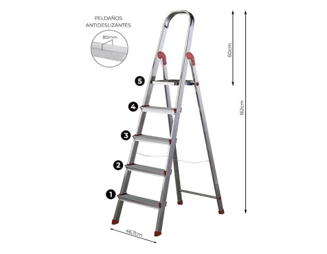 Escala D'alumini Rolser Única 5 Esglaons