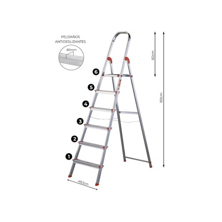 Escala D'alumini Rolser Única 6 Esglaons
