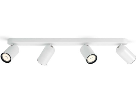 Regleta 4 Focos Led Philips Pongee Blanco