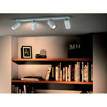 Regleta 4 Focos Led Philips Pongee Blanco