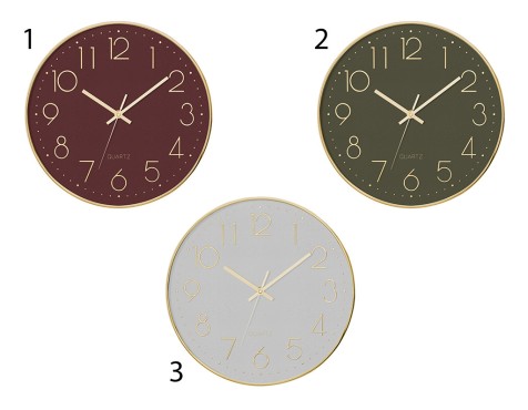 Rellotge De Paret Gold 3 Models Burdeus/Gris/Verd