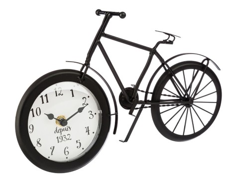 Rellotge De Taula Bicicleta Metall Negre