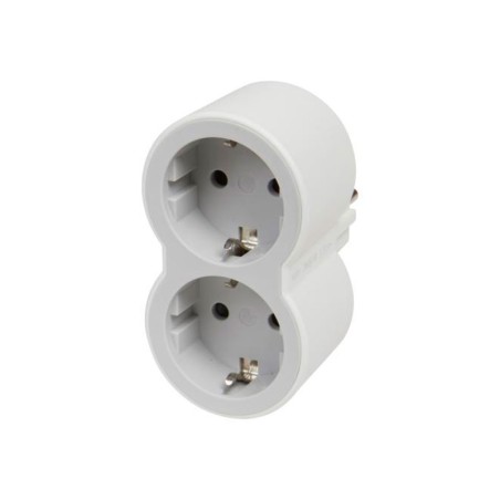 Adaptador 2 Tomas Blanco Gris