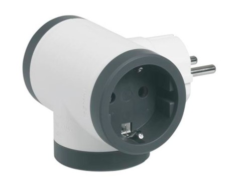 Adaptador Lateral Premium 3 Tomas Blanco-Negro