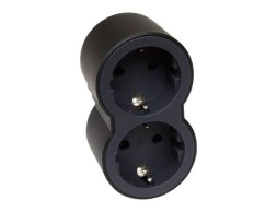 Adaptador 2 Tomas Negro