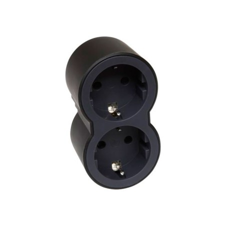 Adaptador 2 Tomas Negro