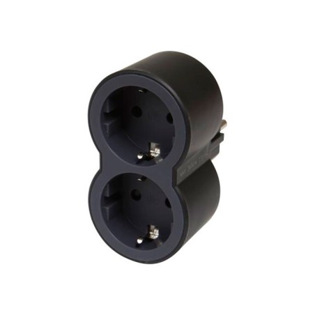 Adaptador 2 Tomas Negro