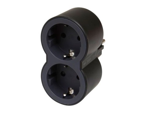 Adaptador 2 Tomas Negro