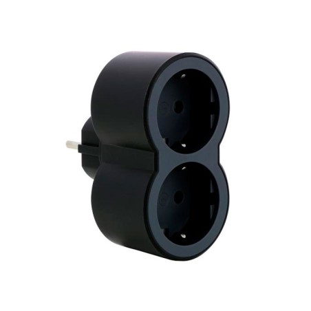Adaptador 2 Tomas Negro