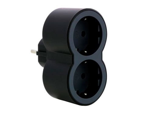 Adaptador 2 Tomas Negro