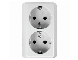 Base Endoll Schuko Monobloc Superfície Blanca