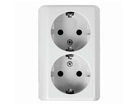 Base Endoll Schuko Monobloc Superfície Blanca