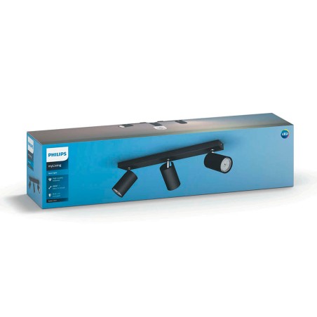 Regleta 3 Focus Philips Kosipo Negre