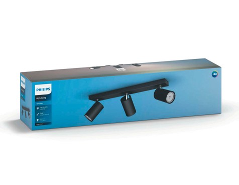 Regleta 3 Focus Philips Kosipo Negre