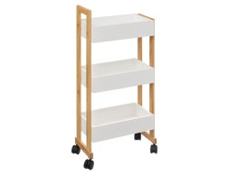 Carro Bany Amb Rodes 3 Prestatges Natureo Blanc