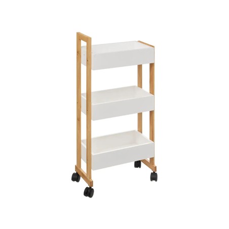 Carro Bany Amb Rodes 3 Prestatges Natureo Blanc