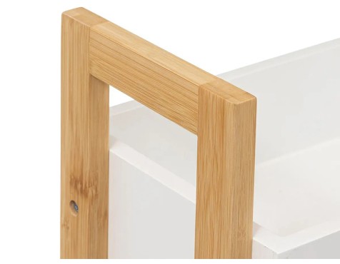 Carro Bany Amb Rodes 3 Prestatges Natureo Blanc