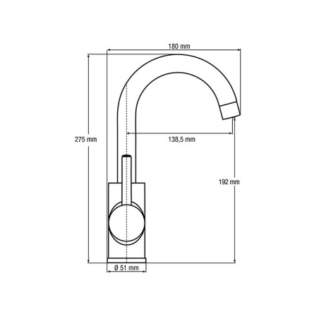Grifo Lavabo Monomando Fio Caño Alto