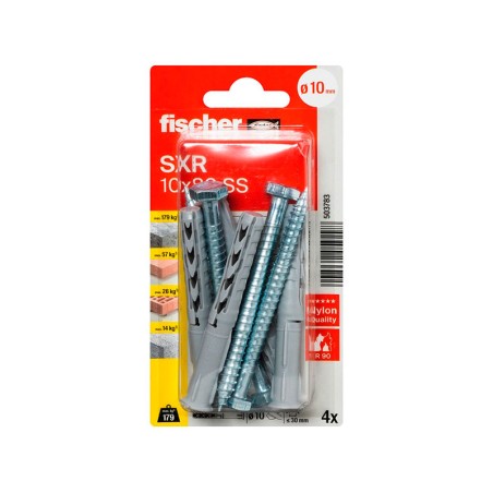 Tornillo Hexagonal + Taco Sxr 10X80 Ss K (4un)