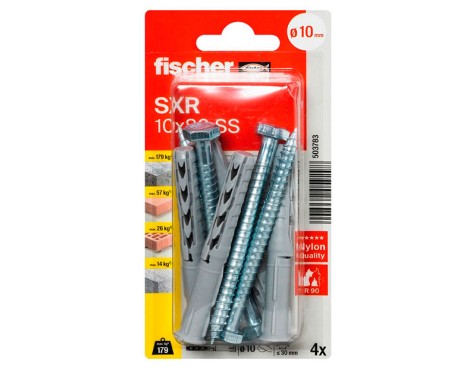 Tornillo Hexagonal + Taco Sxr 10X80 Ss K (4un)