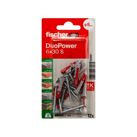 Tornillo + Taco Duopower 6X30 S (12un)
