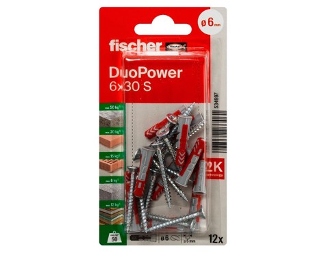 Tornillo + Taco Duopower 6X30 S (12un)