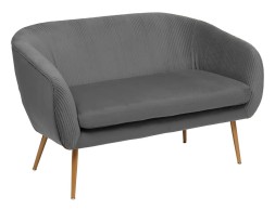 Sofà 2 Places Vellut Leif Gris