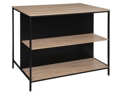 Isla De Cocina Aliaj Madera Y Metal Negro