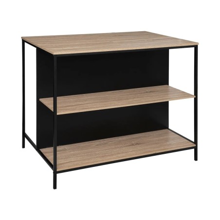 Isla De Cocina Aliaj Madera Y Metal Negro