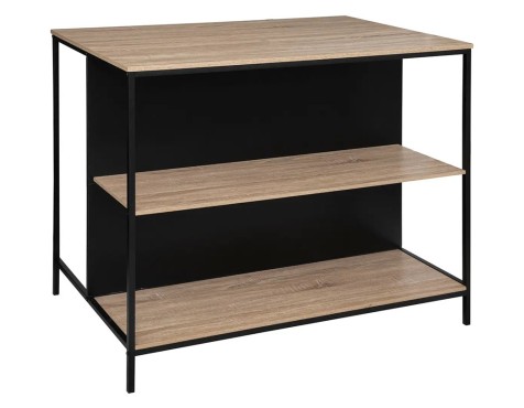 Isla De Cocina Aliaj Madera Y Metal Negro