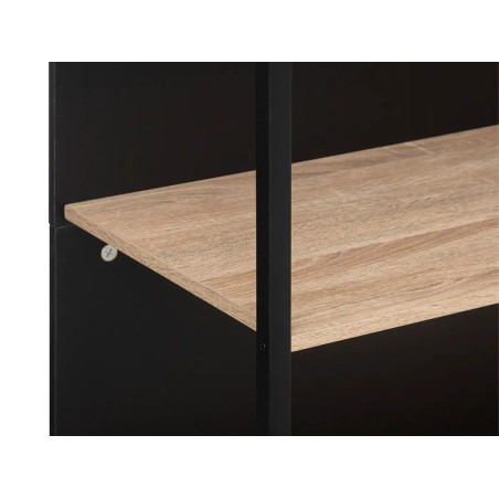 Isla De Cocina Aliaj Madera Y Metal Negro