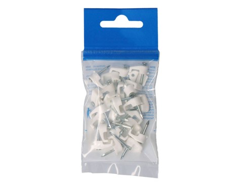 Grapa Blanca Cable Plano (25un) nº1-2X1.5mm