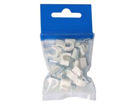Grapa Blanca Cable Redondo (20un) nº7-2X1,5mm