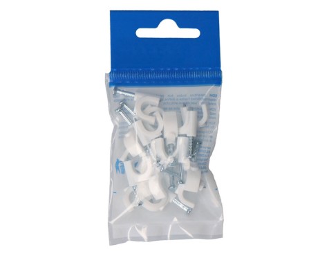 Grapa Blanca Cable Redondo (15un) nº8-2X2,5mm